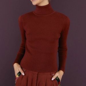 farm rio BROWN KNIT BLOUSE BROWN sweater